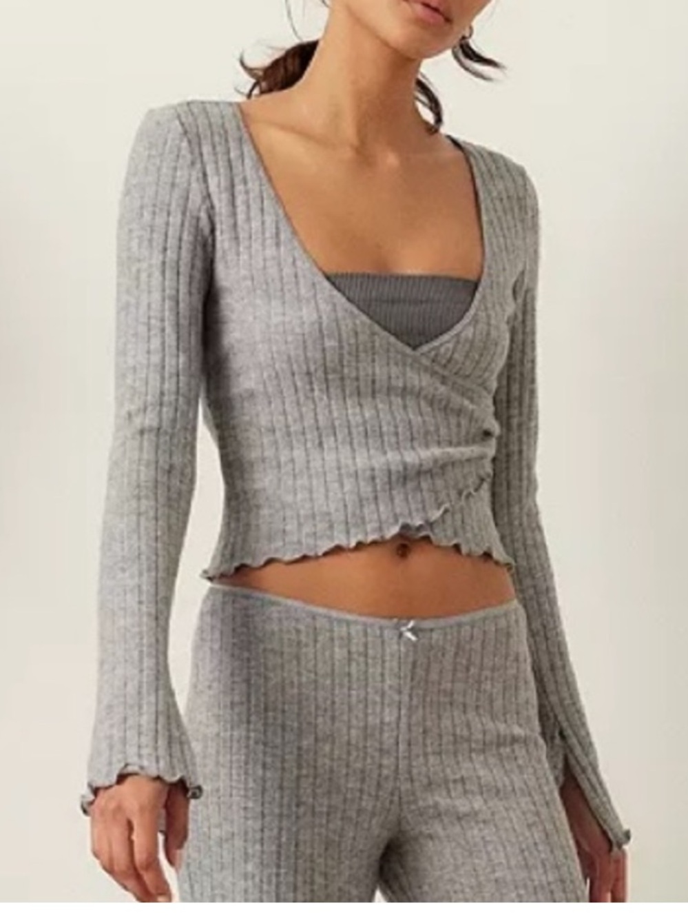 Out From Under Lila Cozy Ribbed Crossover Top, Size M